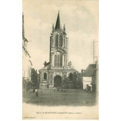 carte postale ancienne 78 MONTFORT-L'AMAURY. Eglise animation 1921