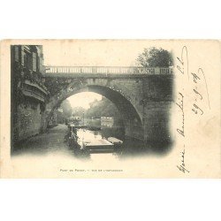 carte postale ancienne 78 POISSY. Pont vue de l'Esturgeon 1904