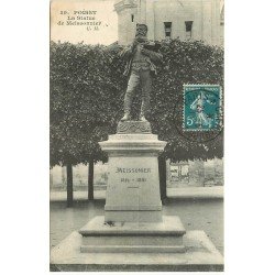 carte postale ancienne 78 POISSY. Statue Meissonnier 1911