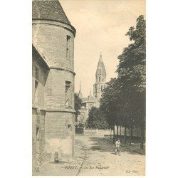 carte postale ancienne 78 POISSY. Cycliste Rue Meissonnier