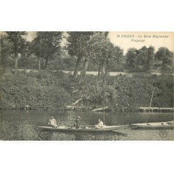 carte postale ancienne 78 POISSY. Pêcheurs à la ligne sur Bras Migneaux