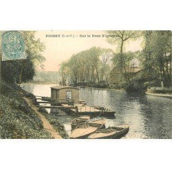 carte postale ancienne 78 POISSY. Bateau Maison sur Bras Migneaux