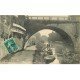 carte postale ancienne 78 POISSY. Animation sous le Pont 1910