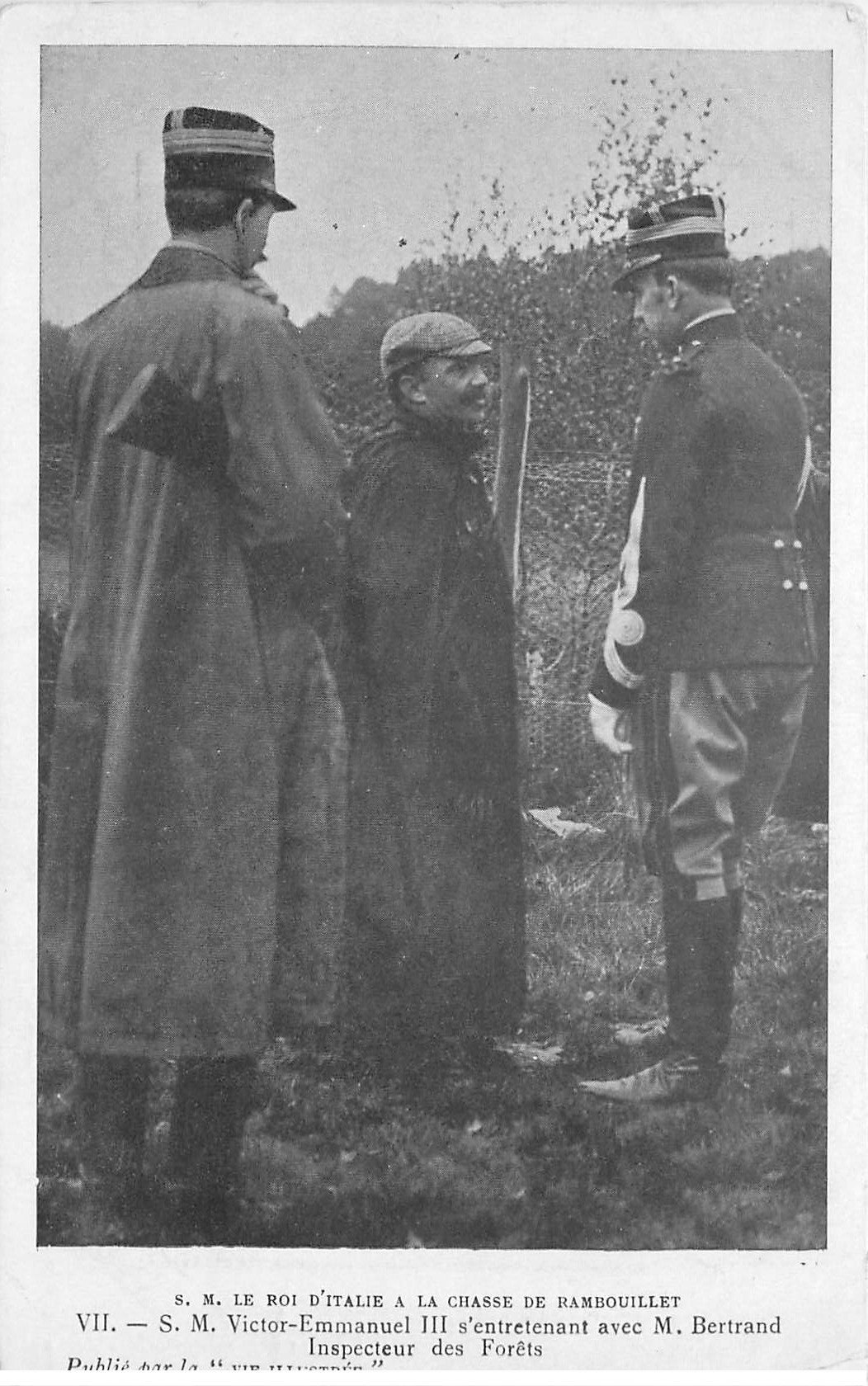 78 RAMBOUILLET. Roi d'Italie à la Chasse. Victor-Emmanuel III et Bertrand Inspecteur des Forêt