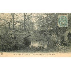 carte postale ancienne 78 VALLEE CHEVREUSE. Romanichels au Pont Vert Vaux de Cernay 1904