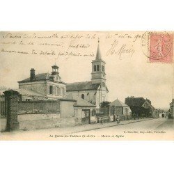 carte postale ancienne 78 LA QUEUE-LES-YVELINES. Mairie et Eglise 1903