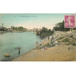 carte postale ancienne 78 SARTROUVILLE. La Plage 1933