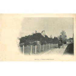 carte postale ancienne 78 SEPTEUIL. Ruines de Montchauvet 1903 attelage