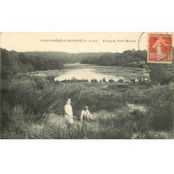 carte postale ancienne 78 SAINT-REMY-L'HONORE. Etang du Petit Moulin 1917