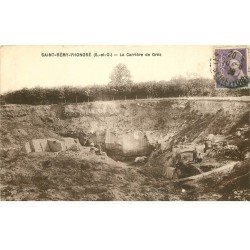 carte postale ancienne 78 SAINT-REMY-L'HONORE. La Carrière de Grès avec Ouvriers 1938