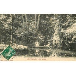 carte postale ancienne 78 SAINT-ILLIERS-LE-BOIS. Canotier sur l'Etang 1915. Qq fripures...