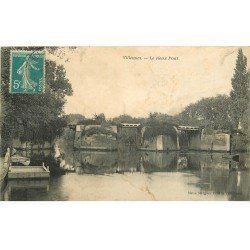 carte postale ancienne 78 VILLENNES-SUR-SEINE. Le Vieux Pont 1910