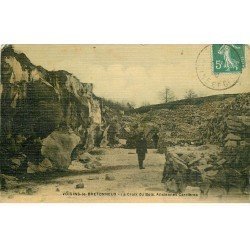 78 VOISINS-LE-BRETONNEUX. Anciennes Carrières Croix du Bois. Animation carte toilée 1909
