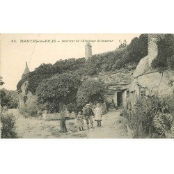 carte postale ancienne K. 78 MANTES-LA-JOLIE. Ermitage Saint-Sauveur avec enfants