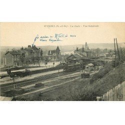 carte postale ancienne K. 78 TRIEL SUR SEINE. La Gare avec Train 1921