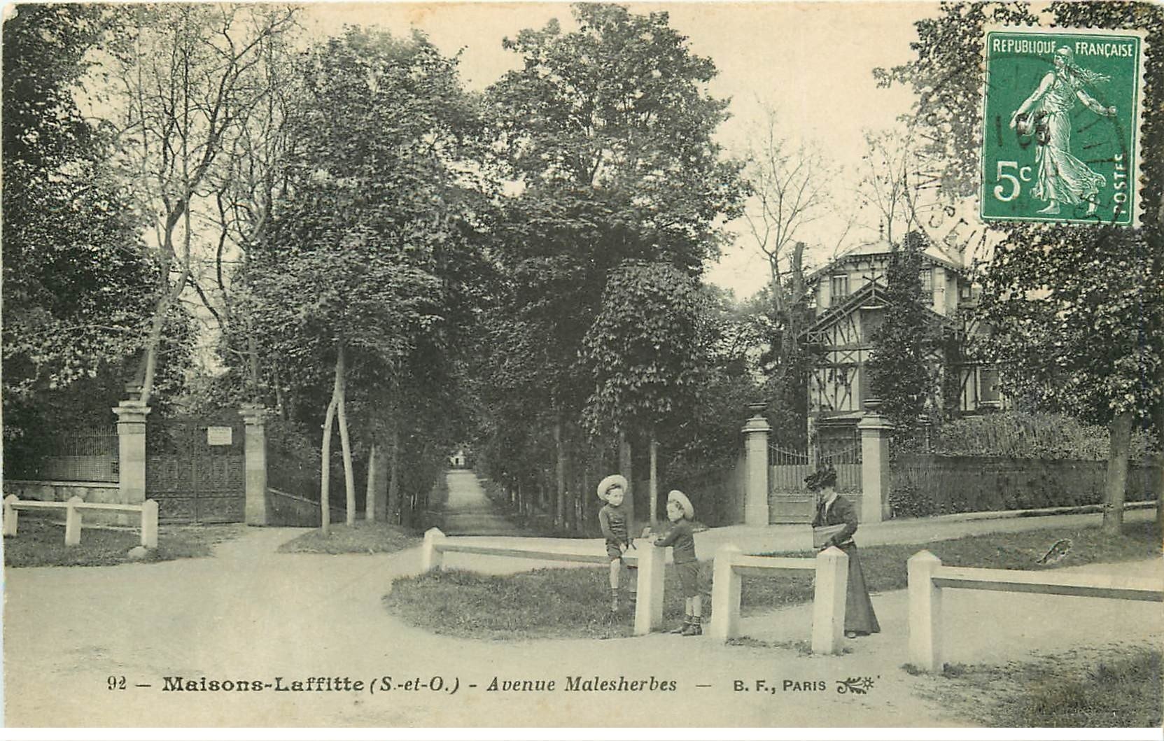 carte postale ancienne K. 78 MAISONS-LAFFITTE. Avenue Malesherbes