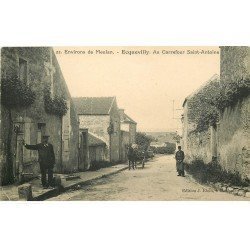 carte postale ancienne K. 78 ECQUEVILLY. Carrefour Saint-Antoine Petit pli coin gauche
