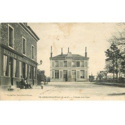 carte postale ancienne K. 78 VILLIERS-NEAUPHLE. Hôtel de la Gare Café Billard 1911