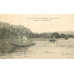 carte postale ancienne K. 78 VILLENNES SUR SEINE. Pêcheurs pour Maison Maréchal Restaurant Les Coups des Bigochets