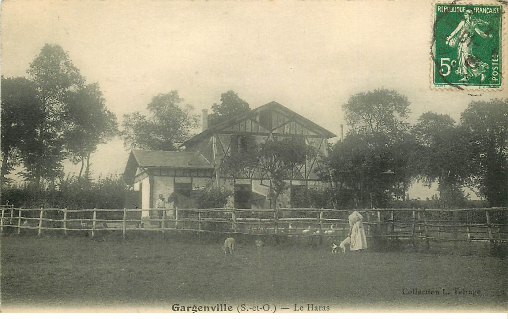carte postale ancienne K. 78 GARGENVILLE. Le Haras 1912