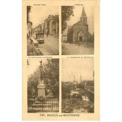 carte postale ancienne 79 BRIOUX SUR BOUTONNE. Grande Rue Eglise Monument et Ponts