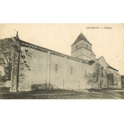 carte postale ancienne 79 JAVARZAY. L'Eglise petite animation