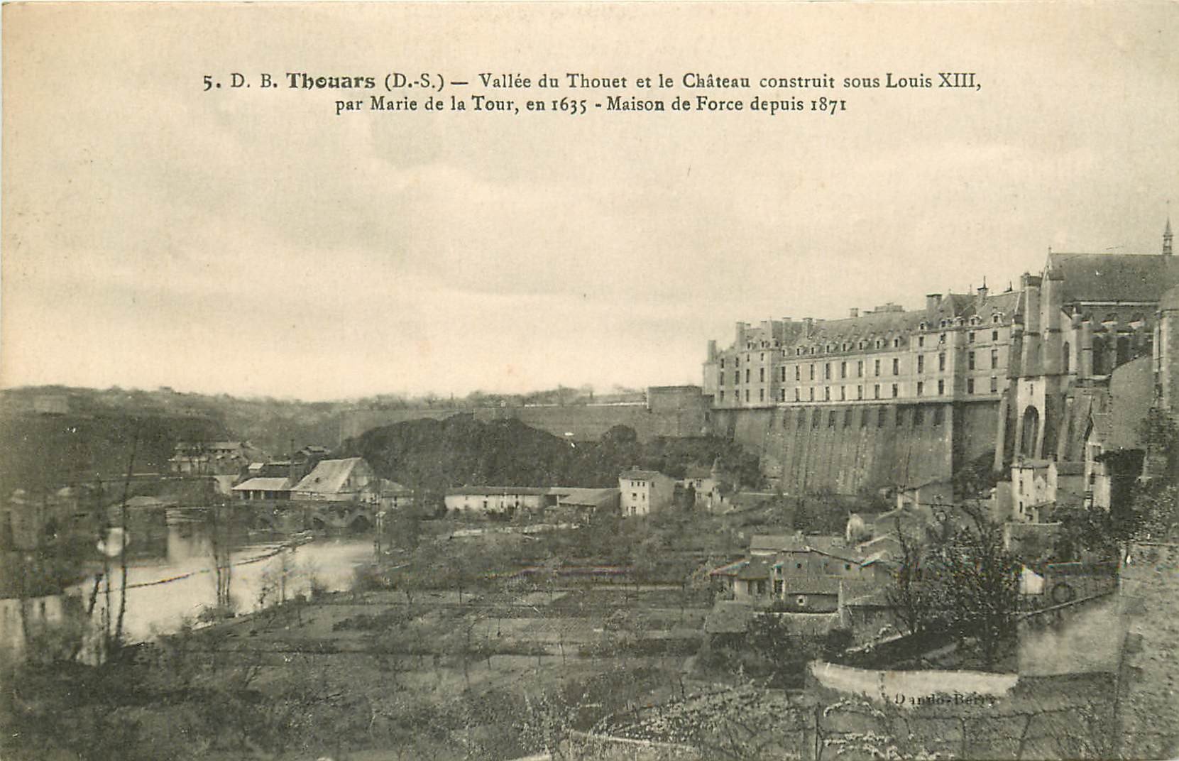 carte postale ancienne 79 THOUARS. Vallée du Thouet et Château