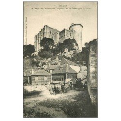 carte postale ancienne 14 FALAISE. Animation Faubourg de la Roche