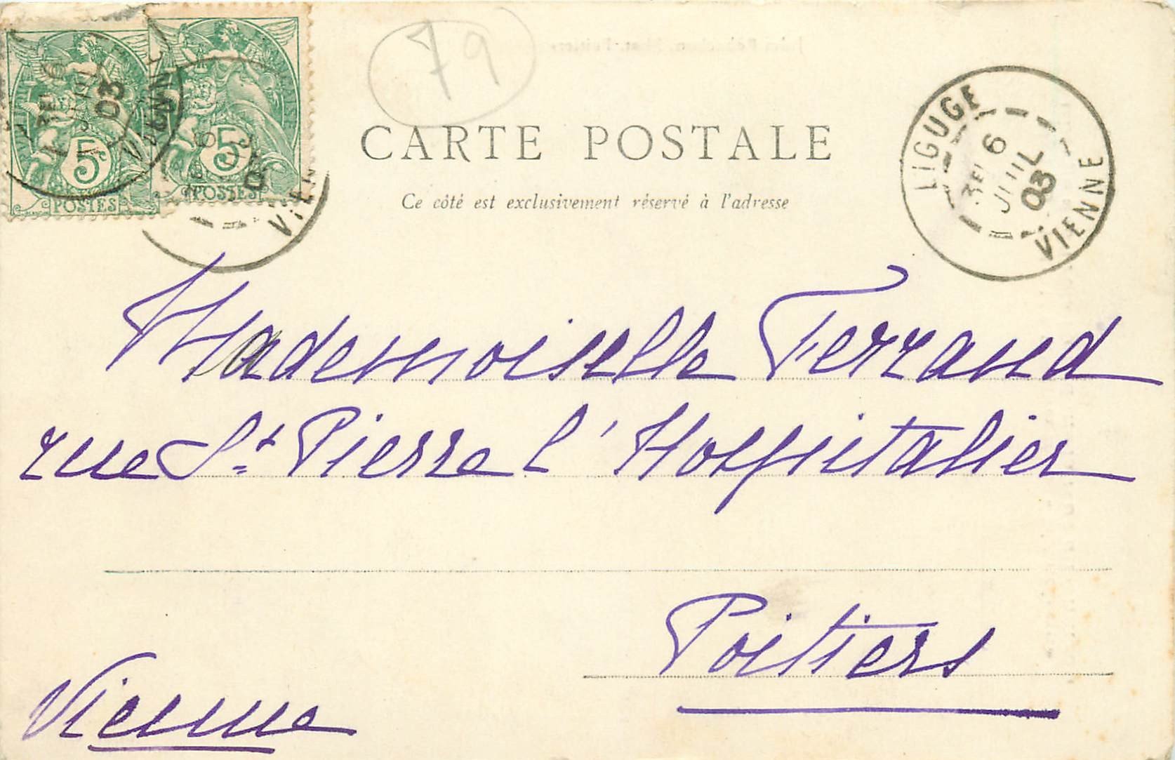 carte postale ancienne 79 THOUARS. Auberge des Trois Rois Rue du Château 1903