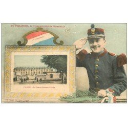 carte postale ancienne 14 FALAISE. Caserne 5° Infanterie et Militaire 1907