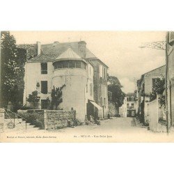 carte postale ancienne 79 MELLE. Rue Saint-Jean animation