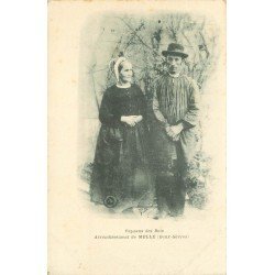 carte postale ancienne 79 MELLE. Paysans des Bois vers 1900