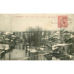 carte postale ancienne 79 PARTHENAY. Viaduc du Chemin de Fer sur le Thouet. Carte écrite à Biot artiste Peintre à Hazebrouck