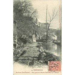 carte postale ancienne 79 PARTHENAY. Fortifications vue prise du Moulin Saint-Paul 1906