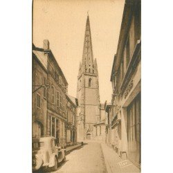 carte postale ancienne 79 NIORT. Voiture Traction avant Rue Jeanne d'Arc et Eglise Notre-Dame