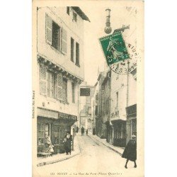 carte postale ancienne 79 NIORT. La Rue du Pont 1918 Tricoteuse à façon et Café du Pont