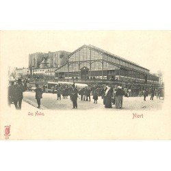 carte postale ancienne 79 NIORT. Les Halles vers 1900