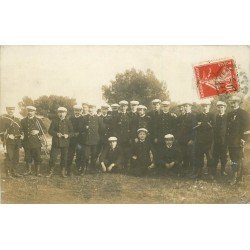 06 VILLEFRANCHE SUR MER. Equipe des Officiers Marins 1913. Carte photo avec Musiciens