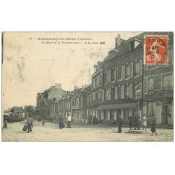 carte postale ancienne 14 GRANDCAMP. Quai et Poissonnerie 1917