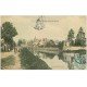 carte postale ancienne 02 GUISE. L'Oise près des ecoles 1908