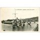 carte postale ancienne 14 HONFLEUR. Crevettiers rentrant de Pêche. Carte Photo