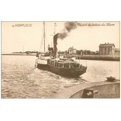 carte postale ancienne 14 HONFLEUR. Départ du Bateau du Havre