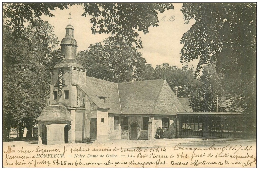carte postale ancienne 14 HONFLEUR. Eglise Notre-Dame de Grâce 1903