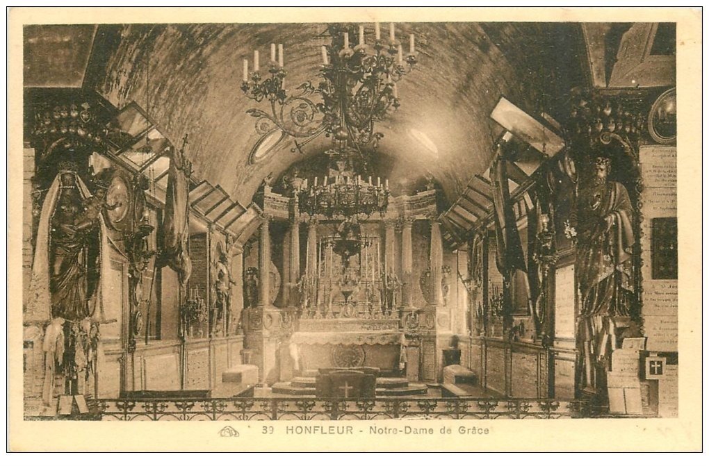 carte postale ancienne 14 HONFLEUR. Eglise Notre-Dame de Grâce 39