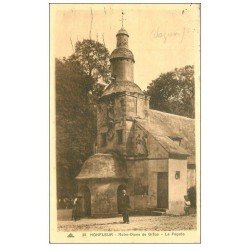 carte postale ancienne 14 HONFLEUR. Eglise Notre-Dame de Grâce façade