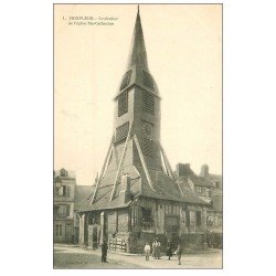 carte postale ancienne 14 HONFLEUR. Eglise Sainte-Catherine 1909 Clocher