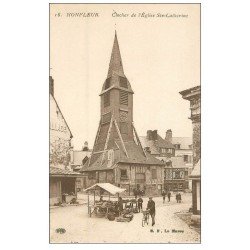 carte postale ancienne 14 HONFLEUR. Eglise Sainte-Catherine Clocher 16