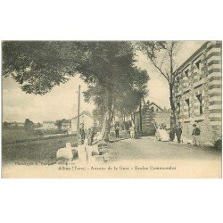 carte postale ancienne 81 ALBAN. Ecoles Communales Avenue de la Gare