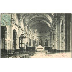 carte postale ancienne 81 BRIATEXTE. Intérieur de l'Eglise 1906