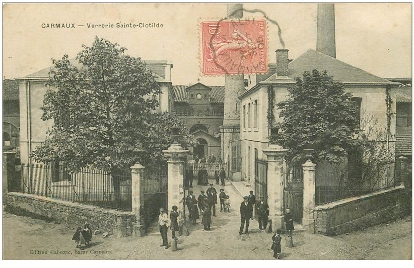 carte postale ancienne 81 CARMAUX. Verrerie Sainte-Clotilde 1905